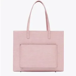 BEIS Bags Beis New The Large Work Tote In Atlas Pink Croc